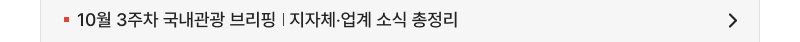 10월 3주차 국내관광 브리핑   지자체‧업계 소식 총정리